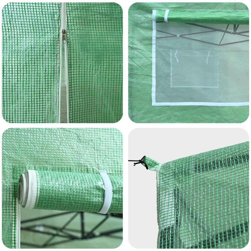 Gehege-Gewächshaus mit Pop-up-Rahmen Grün 580x290x315 cm Stahl