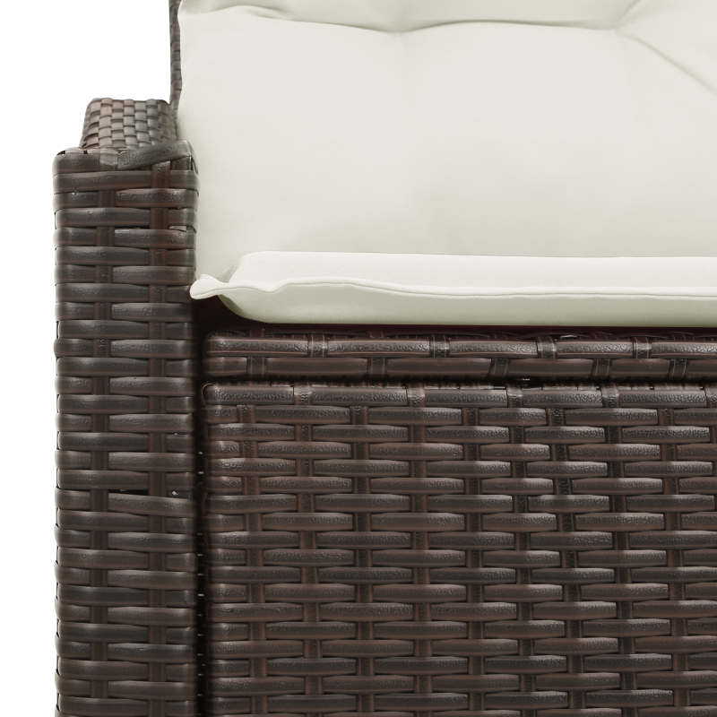 2-Sitzer Gartenbank mit Stauraum & Kissen Braun Poly Rattan