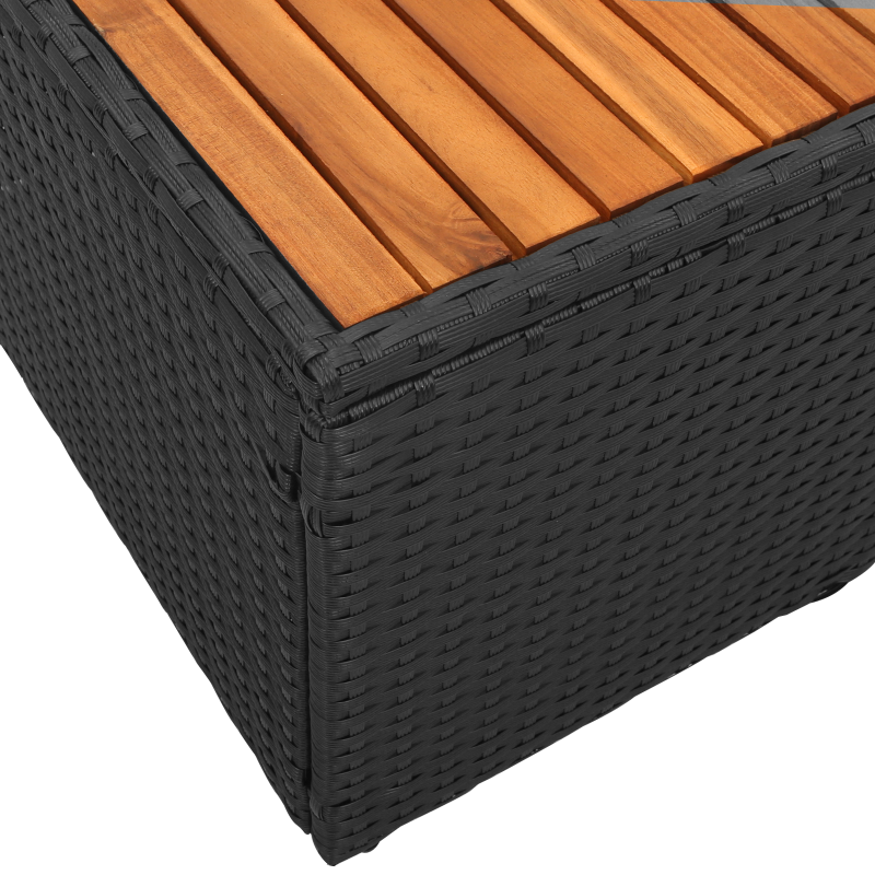 2-Sitzer Gartenbank mit Stauraum und Kissen Schwarzes Poly-Rattan