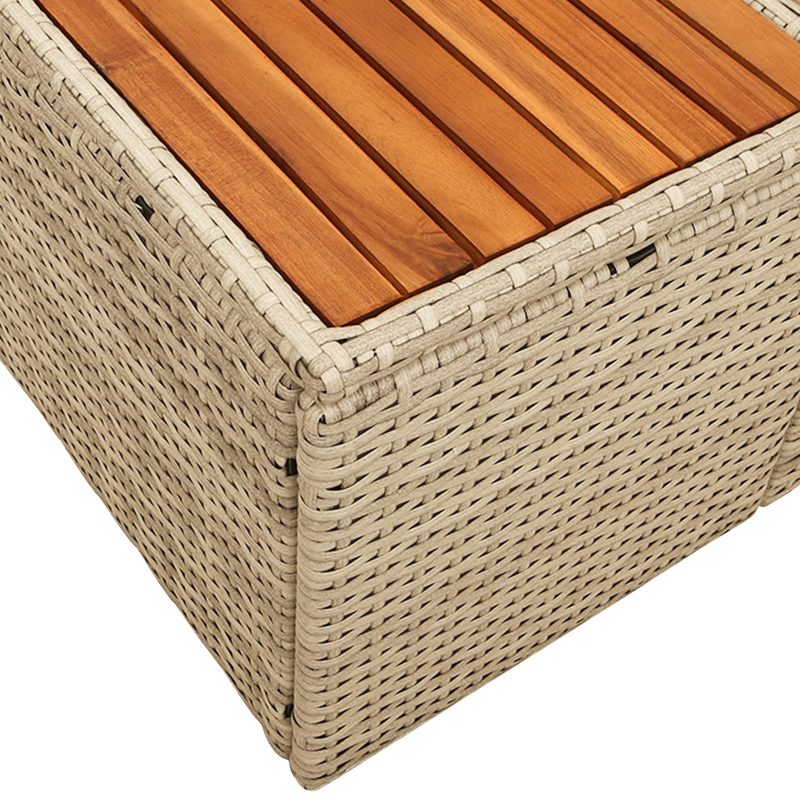 2-Sitzer Garten Sofa mit Stauraum und Kissen Beige Poly Rattan