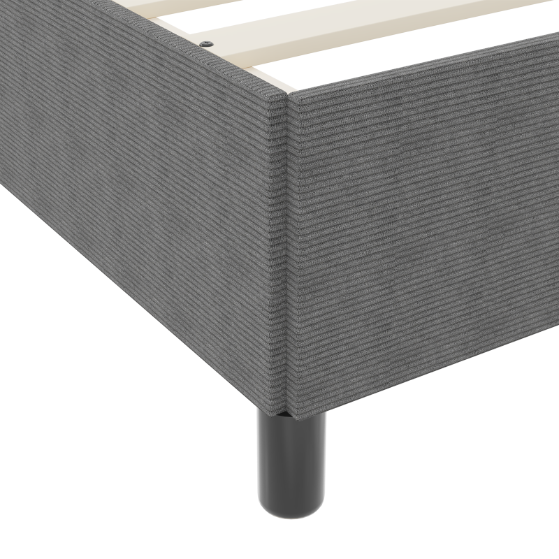Bettgestell Hellgrau 160x200 cm Cordstoff