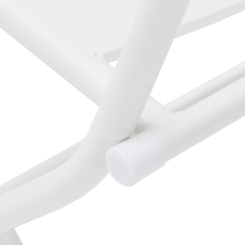 3-teiliges Faltbares Bistro Set Weiß Stahl