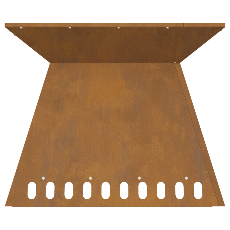 Feuerstelle 60x60x50 cm Verwitterter Stahl