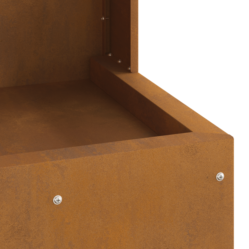Feuerstelle Quadrat 35x35x100 cm Wetterbeständiger Stahl