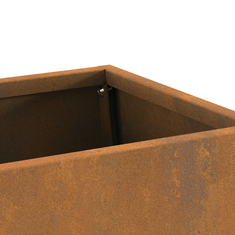 Feuerstelle mit Holzlager 60x35x100 cm Wetterfester Stahl