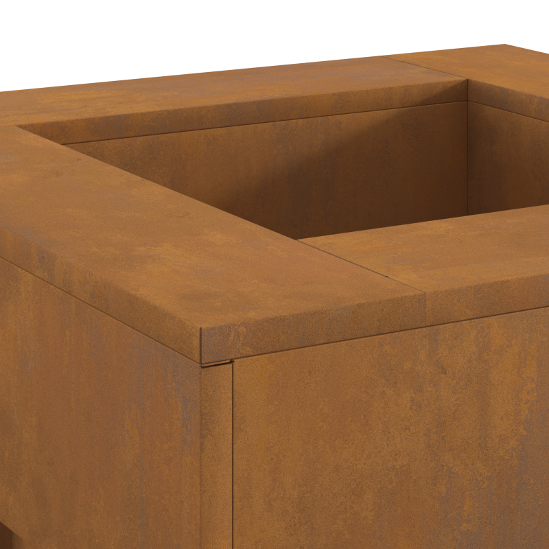 Feuerstelle Quadrat 60x60x30 cm Wetterstahl