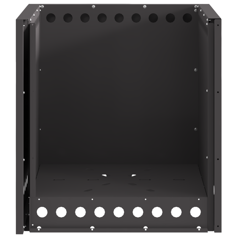 Rauchfreier Feuerstelle Quadrat Schwarz 48x48x50 cm Stahl