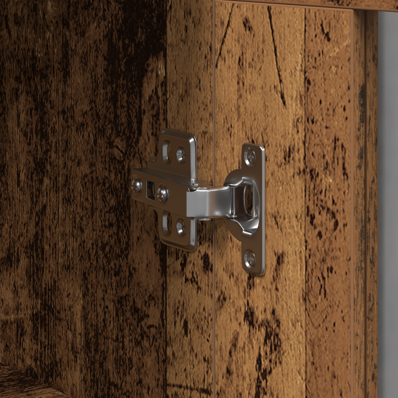 Wandmontierter Schrank mit Glastüren Altholz 69,5x34x90 cm