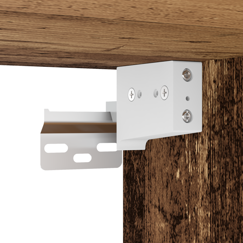 Wandregal im Vintage-Stil aus Altholz und Holzwerkstoff