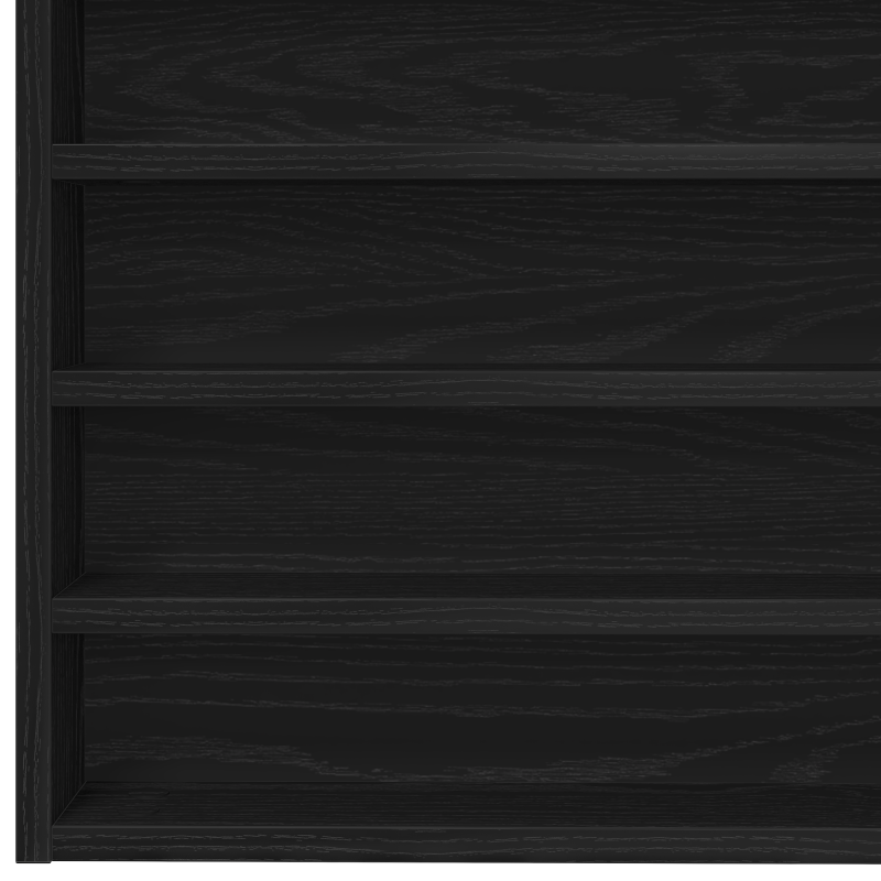 Wandmontierter Vitrinenschrank Schwarzer Eichenholzwerkstoff