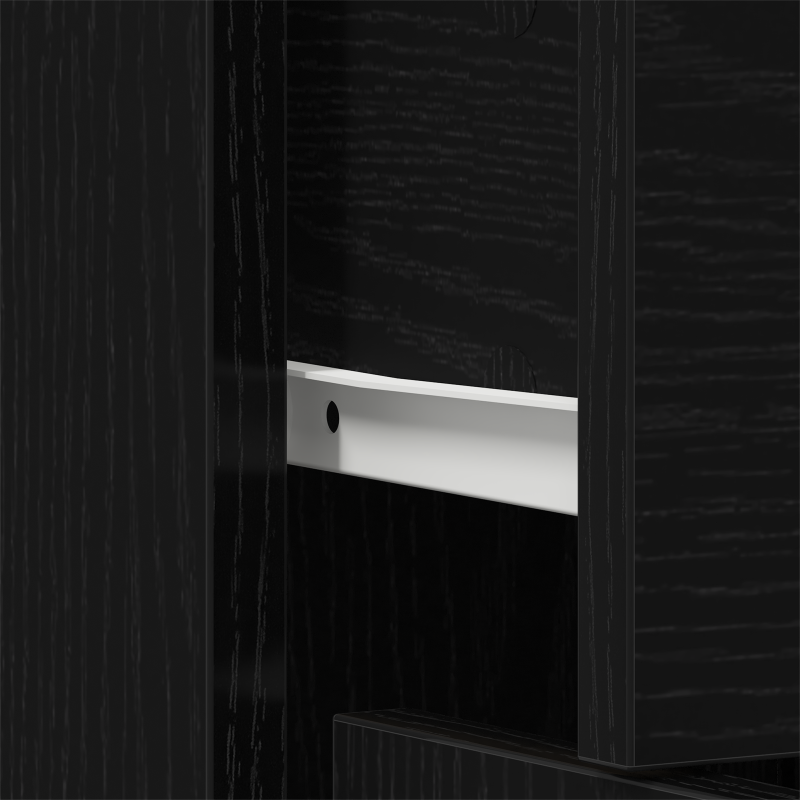 Sideboard schwarz Eiche 60x30x75 cm Holzwerkstoff