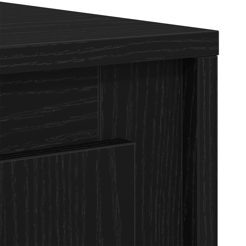 Sideboard Schwarz Eiche 102x35x55 cm Ingenieurholz
