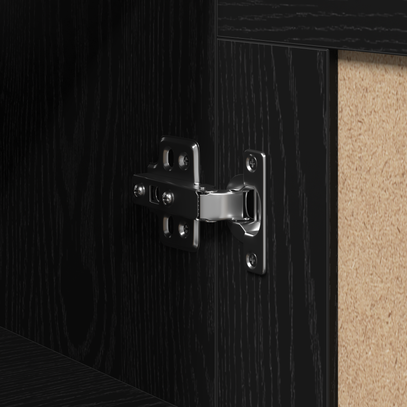 Wandregal Schwarz Eiche 69,5x34x90 cm Holzwerkstoff