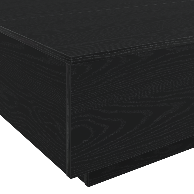 Couchtisch mit LED-Lichtern Schwarz Eiche 80x80x31 cm
