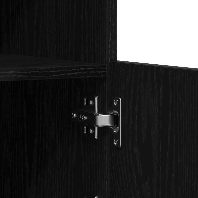 Sideboard mit LED-Lichtern Schwarz Eiche 41x37x100 cm