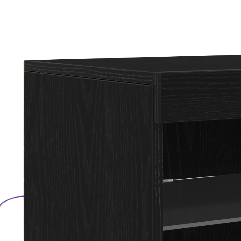 Sideboard mit LED-Lichtern Schwarze Eiche 41x37x67 cm