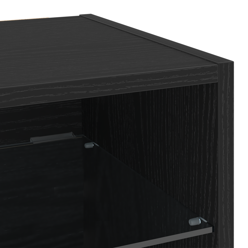 LED TV Schrank 2 Stück Schwarz Eiche 30x28,5x30 cm Holzwerkstoff