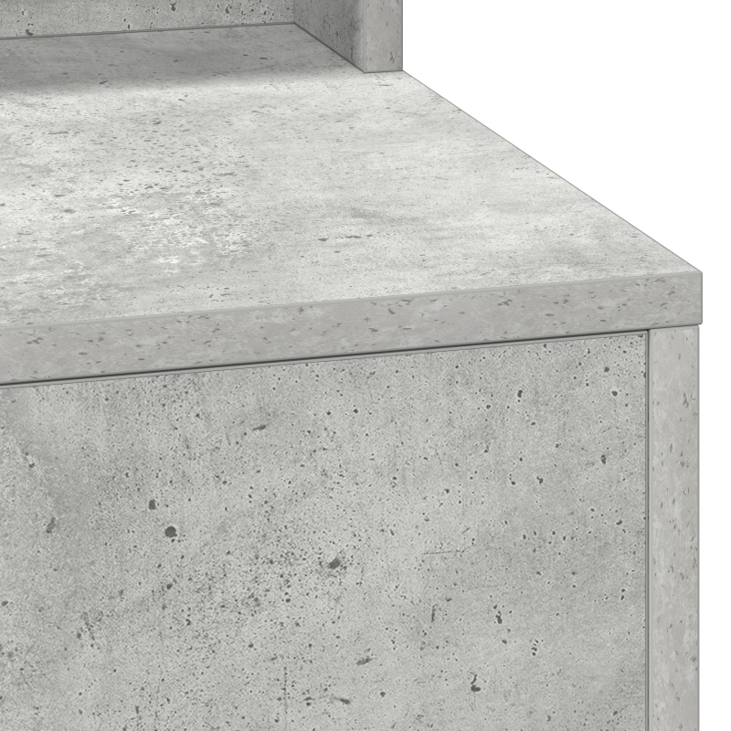 Schminktisch mit LED-Lichtern in Beton Grau 79x41x135 cm
