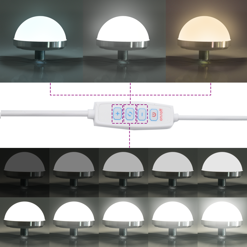 Schminktisch mit LED-Lichtern grau Sonoma 79x41x135 cm
