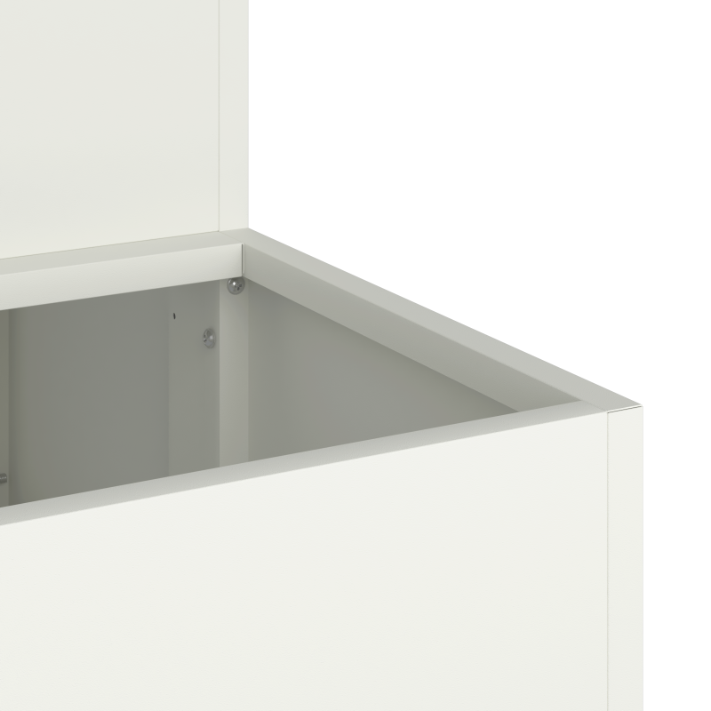Gartenpflanzer 2-Tier 100x60x45 cm Weiß Stahl