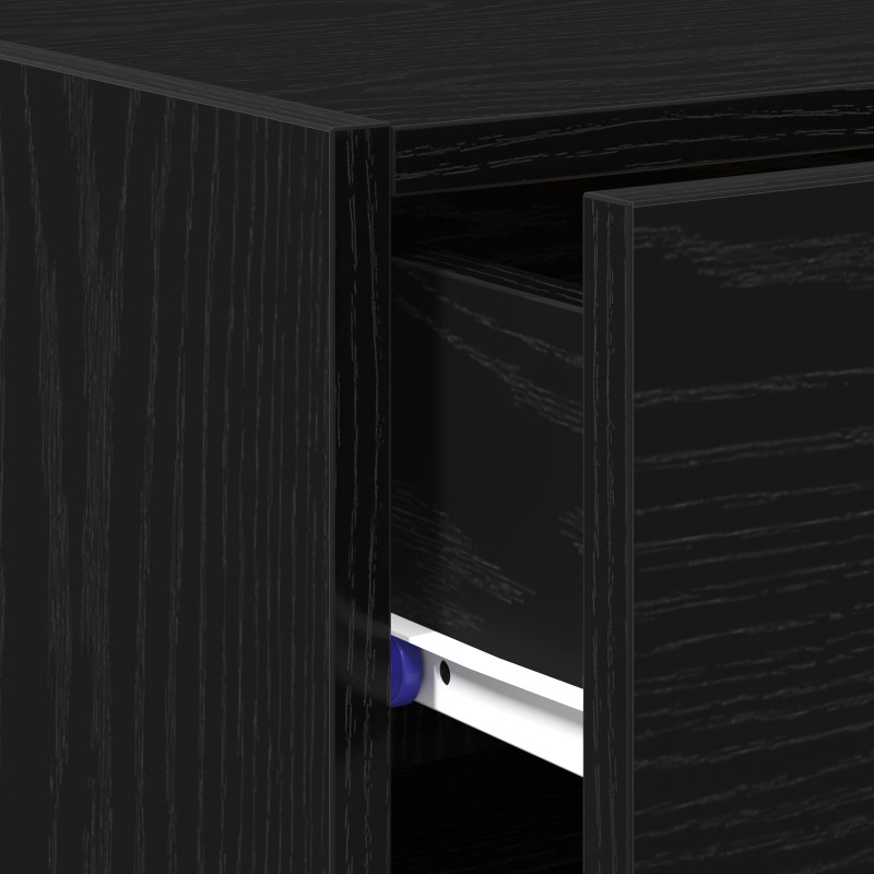 Sideboard Schwarz Eiche 30x42,5x93 cm aus Holzwerkstoff