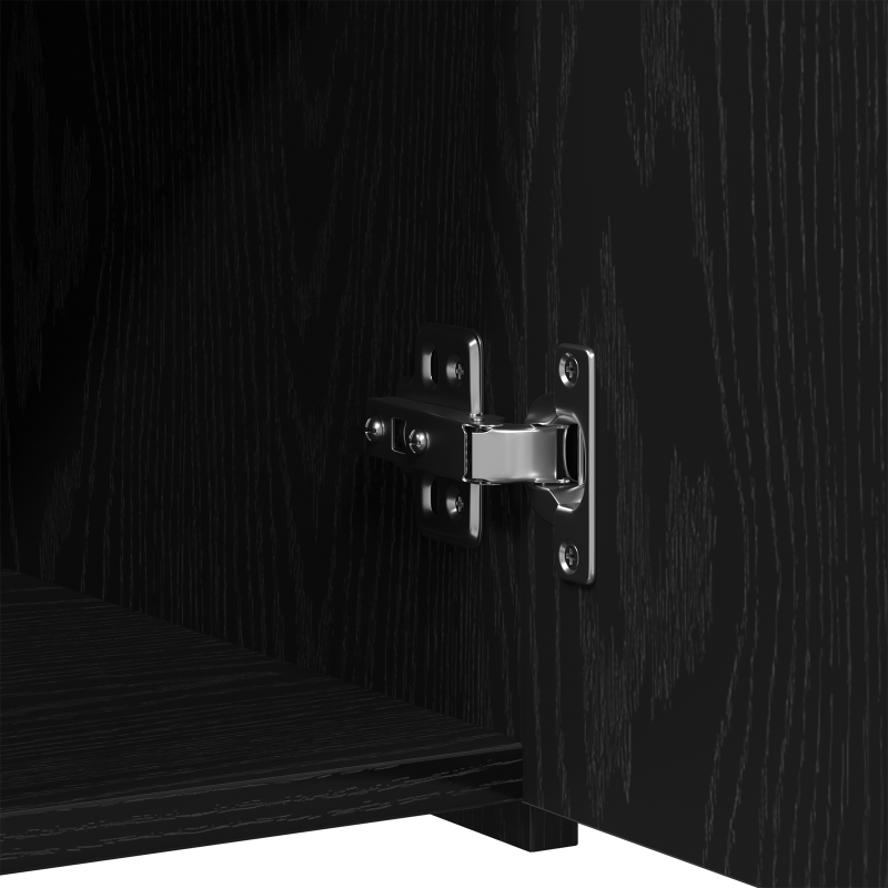 Sideboard Schwarz Eiche 30x42,5x93 cm aus Holzwerkstoff