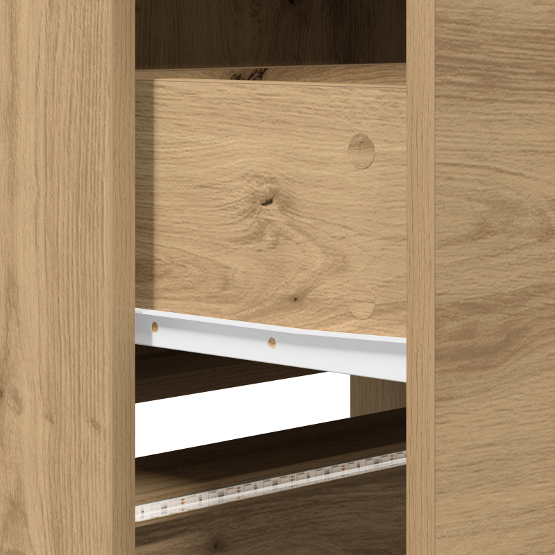 TV-Schrank mit LED Artisan Eiche 165x34x40 cm Holzwerkstoff