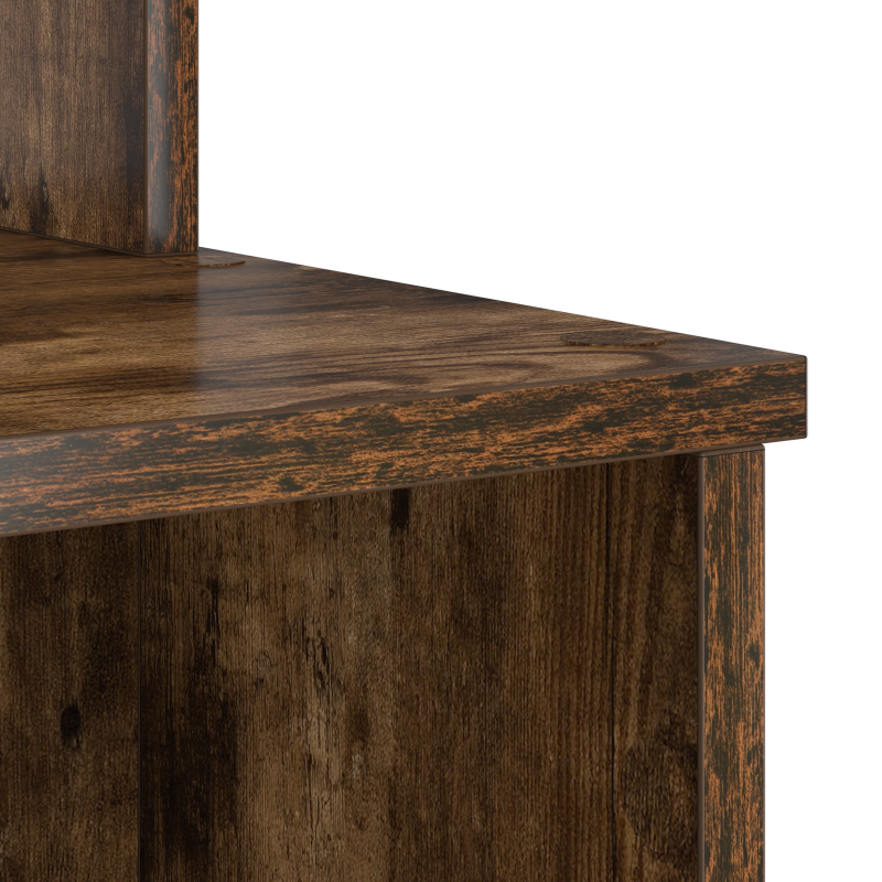 Schreibtisch mit Stauraum rauchige Eiche 120.5x44x88.5 cm Holzwerkstoff