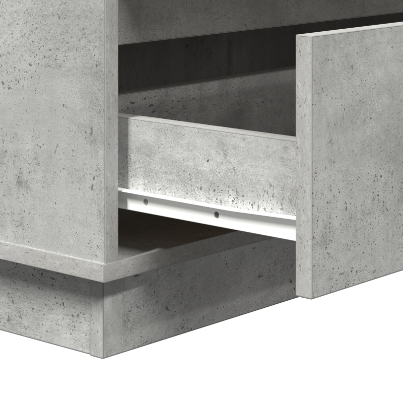 Nachttisch mit LED Beton Grau 71x34,5x75 cm Holzwerkstoff