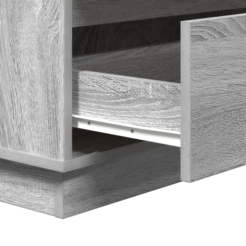 Nachttisch mit LED Grau Sonoma 71x34,5x75 cm MDF