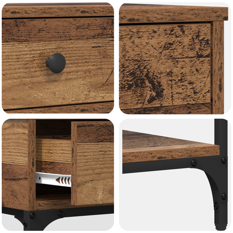 Konsolentisch Altes Holz 75x34.5x75 cm Ingenieurholz