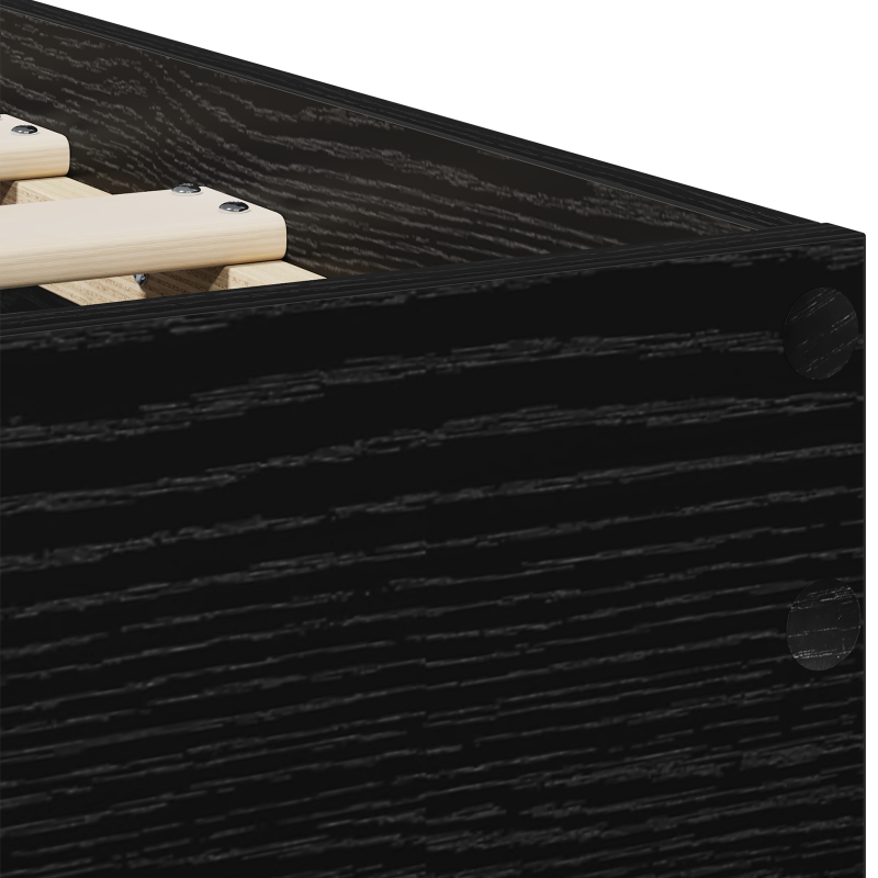 Bettgestell ohne Matratze mit Kopfteil Schwarzes Eichenholz 75x190 cm