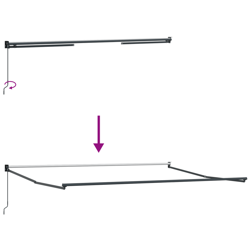 Manuelle einziehbare Markise Rot und Weiß gestreift 400x300 cm
