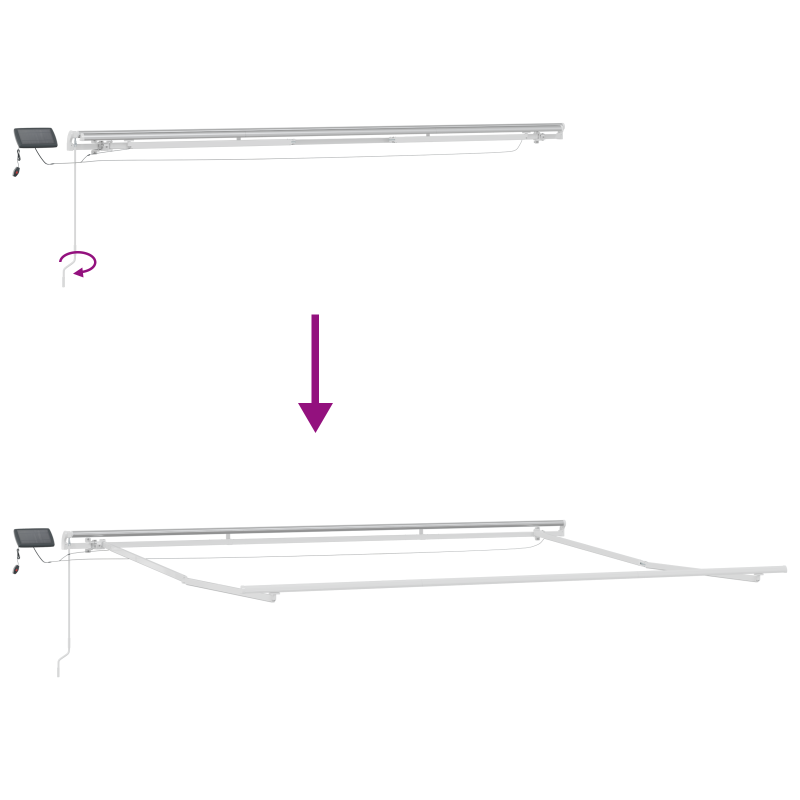 manuelle einziehbare Markise mit LED Schwarz 400x350 cm