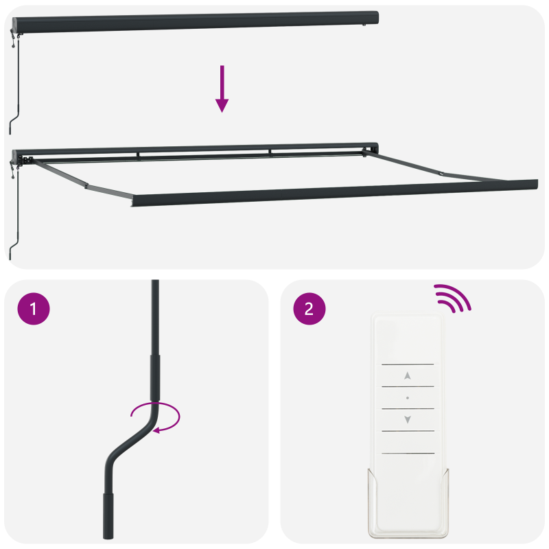 Manuelle Einziehbare Markise mit LED Grün und Weiß 400x350 cm