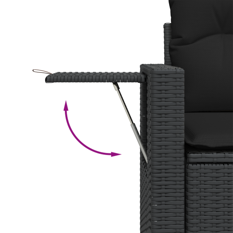 13-teilige Garten-Sofa-Gruppe mit Kissen Schwarz Poly Rattan Akazie