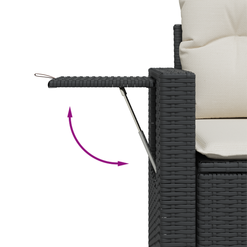 13-teiliges Garten-Sofa-Set mit Kissen Schwarz Poly-Rattan Akazie