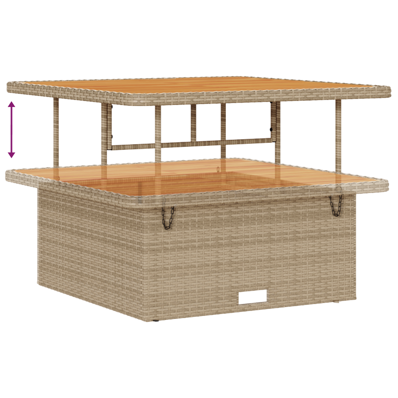 8-teiliges Garten Sofaset mit Kissen Beige Poly Rattan Akazie
