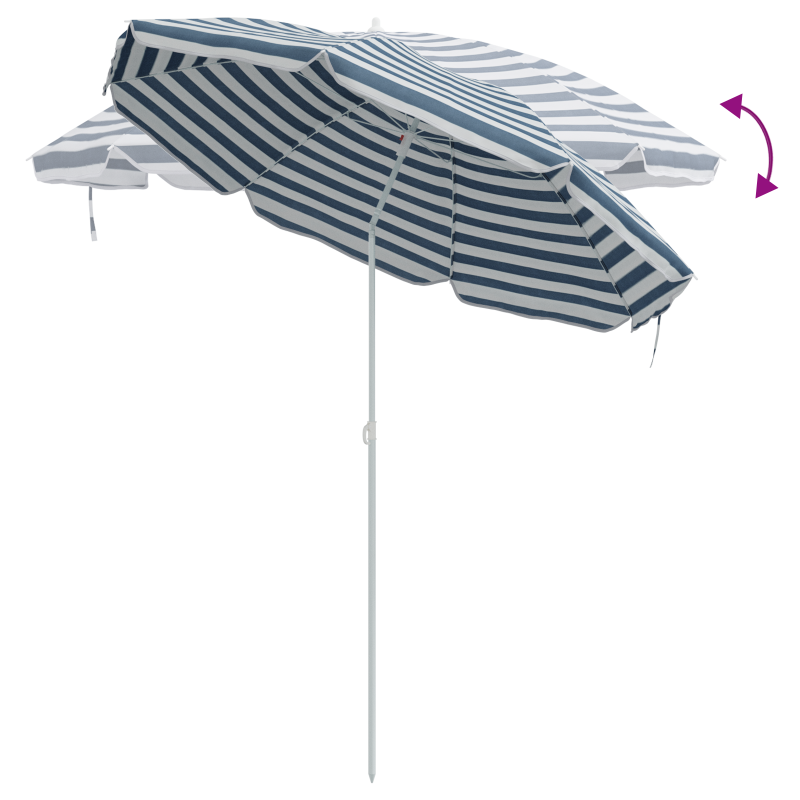 Strandparasol mit Aluminiumgestell Blau & Weiß 300 cm