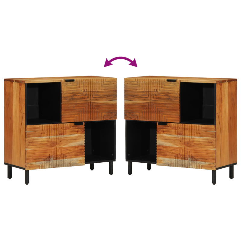 Sideboard 80x33x75 cm Massivholz Akazie