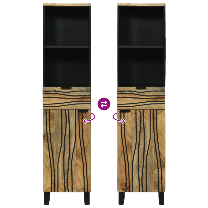 Badezimmerschrank 38x33.5x160 cm Massivholz Mango