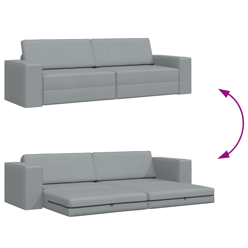 Boden Schlafsofa 2-in-1 Hellgrau 245x150x60.5 cm Stoff