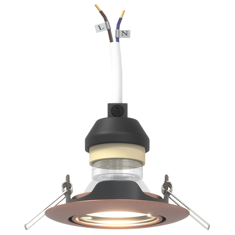 Einbau-Spotlights 6 Stück Rund GU10 Kupfer Ø90 mm Stahl