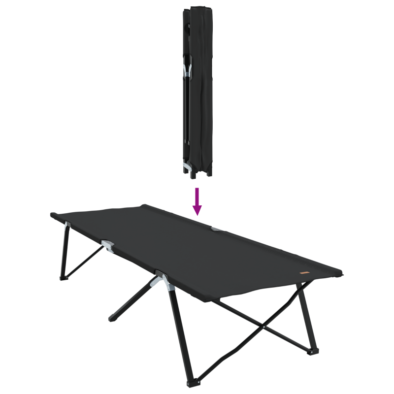 Klappbare Sonnenliege mit Tragetasche Schwarz 600D Oxford-Stoff