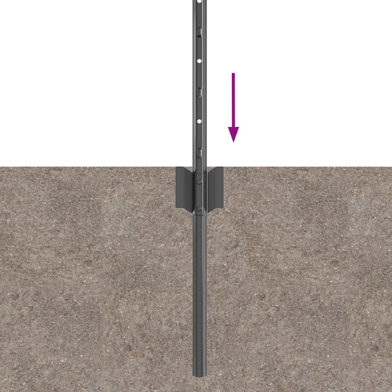 Zaunpfosten 11 st U-Channel Grau 80 cm Stahl