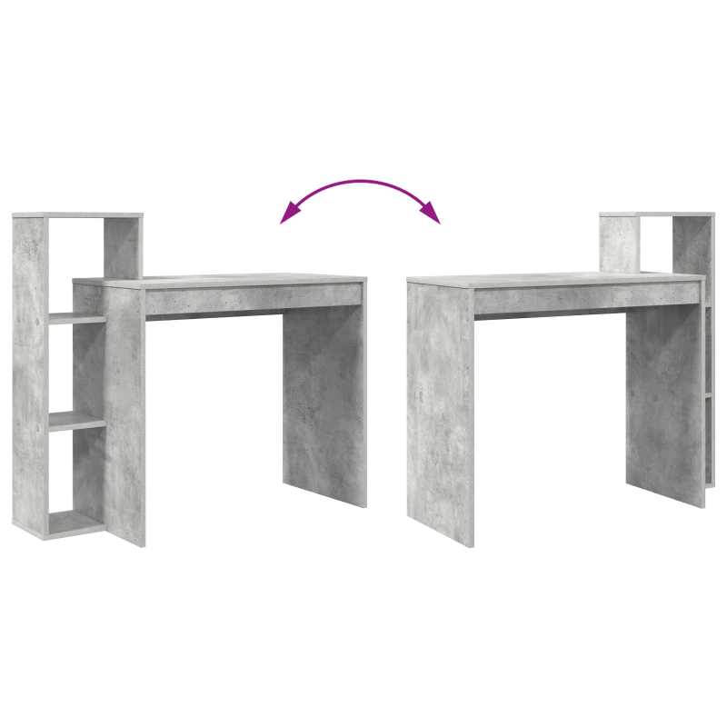 Schreibtisch Grau-betoniert Laminat, Holzwerkstoff Standard