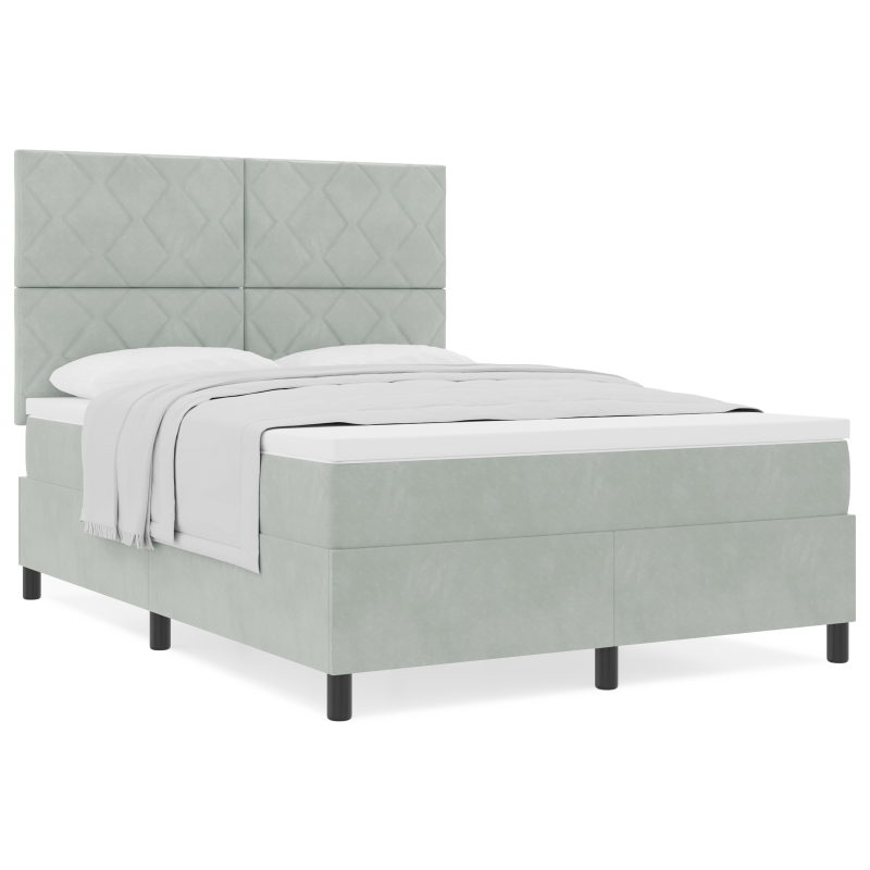 Boxspringbett mit Matratze Creme 160x200 cm Stoff