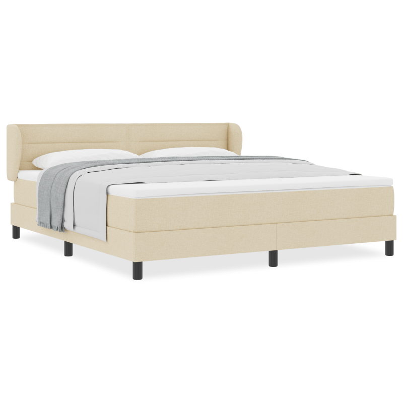 Boxspringbett mit Matratze Creme 180x200 cm Stoff