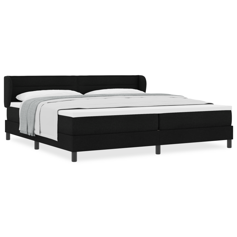 Boxspringbett mit Matratze Schwarz 200x200 cm Stoff