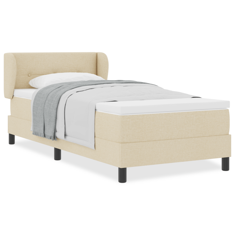 Boxspringbett mit Matratze Creme 100x200 cm Stoff